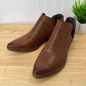Seven7 Bandera Ankle Booties 9.5 Split Shaft Everyday Brown Vegan Leather Boots